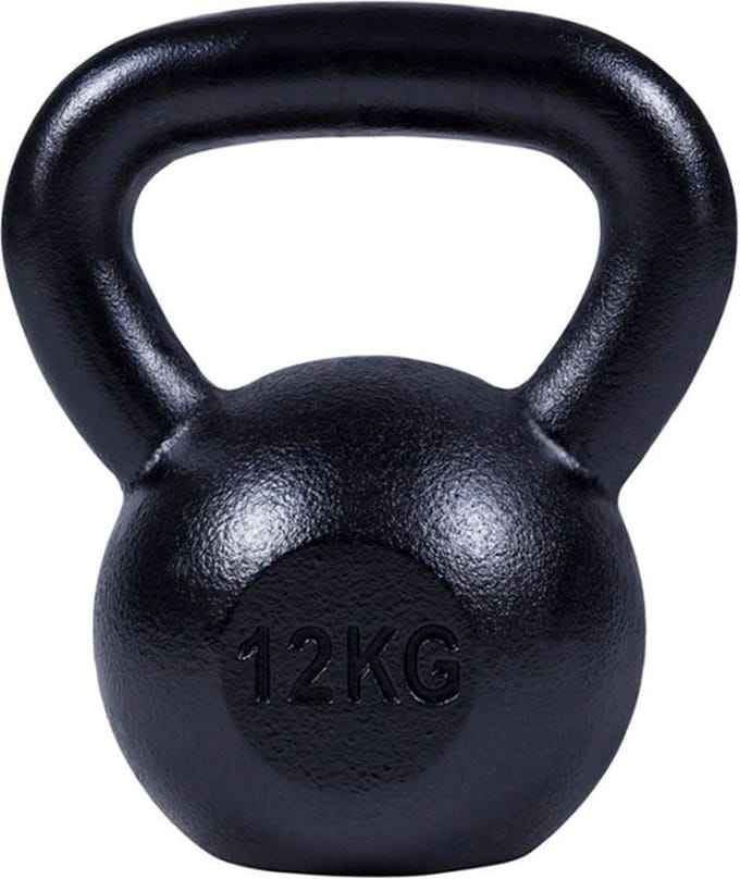 Gorilla Sports - Kettlebell - Gietijzer - Extra Stabiel - Zwart - 12 kg