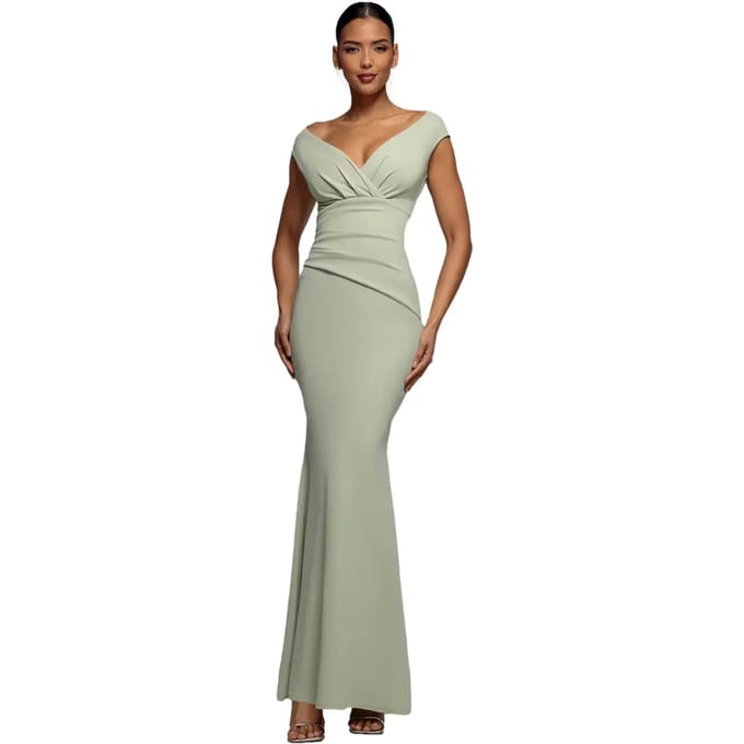 Off-shoulder jurk dames Goddiva Maxi