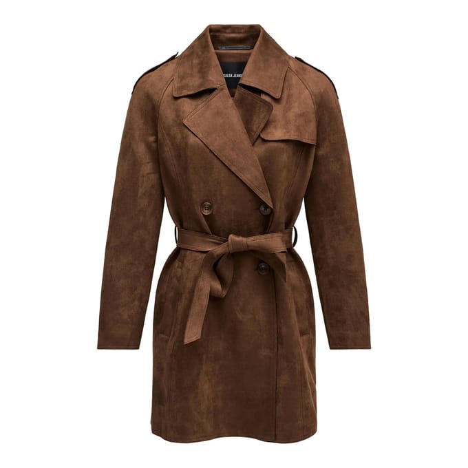 Duurzame Suède Trenchcoat Dames Salsa Jeans