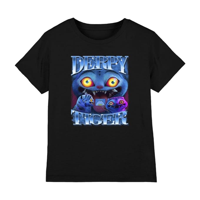 K-Pop Demon Hunters Kinderen Derpy Tiger T-Shirt (Zwart)