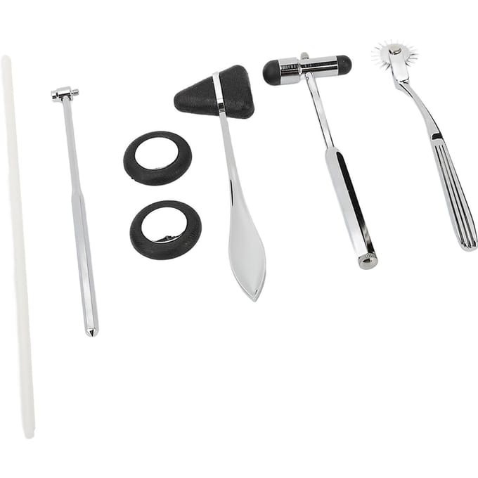 5 stuks Neurologische Hamer Medische Instrumentenset met Pinwheel Zinklegering Diagnostische Percussie white
