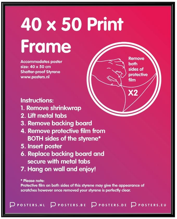 Fotolijst 40x50cm Zwart Kunststof