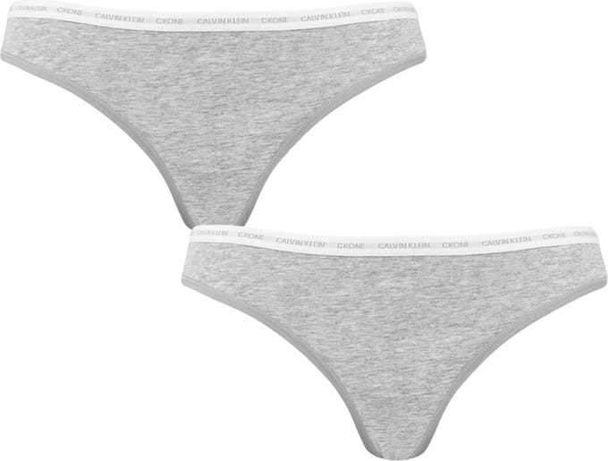 Calvin Klein dames CK ONE Cotton strings (2-pack) - grijs melange