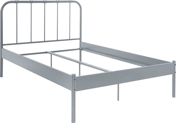 Aaron-Bed - Grijs Metaal - 140x200