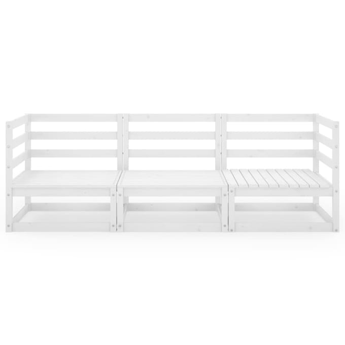 vidaXL - Tuinbank - 3-zits - massief - grenenhout - wit