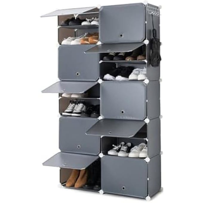 Modulaire plank - INNOVAGOODS - Zwart Grijs - 6 modules - Melamine - Hedendaags - Design grijs