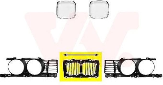 VanWezel 0635510 - Grille calandre centrale pour Bmw 5 e34 de 04/1988 au 11/1995
