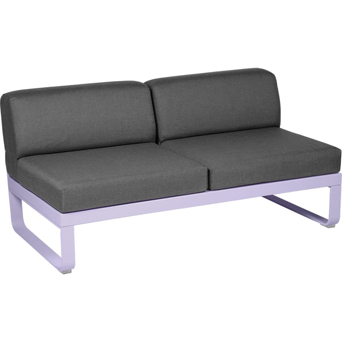 Fermob BELLEVIE 2-zits middenmodule - D1 Marshmallow - A3 grafietgrijs