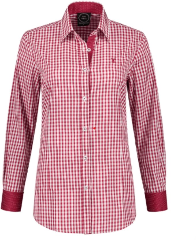 Oktoberfest - Blouse Rood-Wit - Hertenborduurwerk - Dames - Maat 3XL