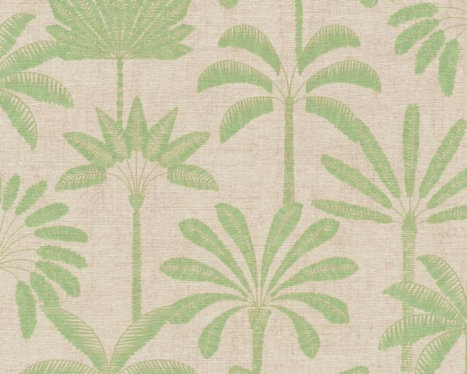 PALMBOMEN BEHANG | Grafisch - Beige Crème Groen - A.S. Création Cuba II