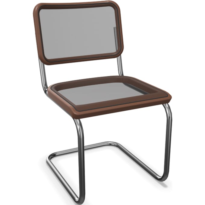 Thonet S  32 N Cantilever stoel - notelaar gebeitst - zonder glijders