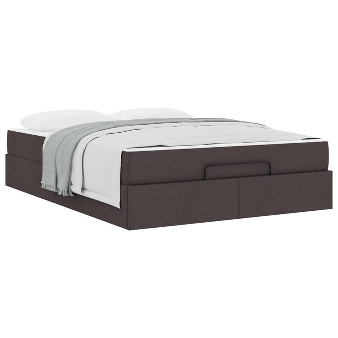 vidaXL - Bedframe - met - matras - 2 - pcs - Tan - Stof