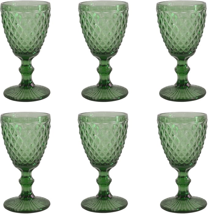 Medard de Noblat - Diamond - Wijnglas 20 cl - Groen - 6 delig