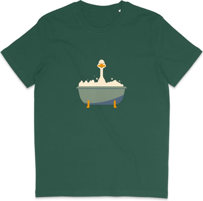 Grappig Heren en Dames T Shirt - Badeend - Groen - M