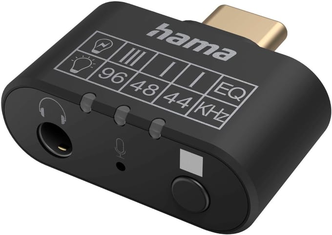 Hama Audio-adapter USB-C-stekker - 3,5-mm-jack-aansluiting Equalizer Microfoon