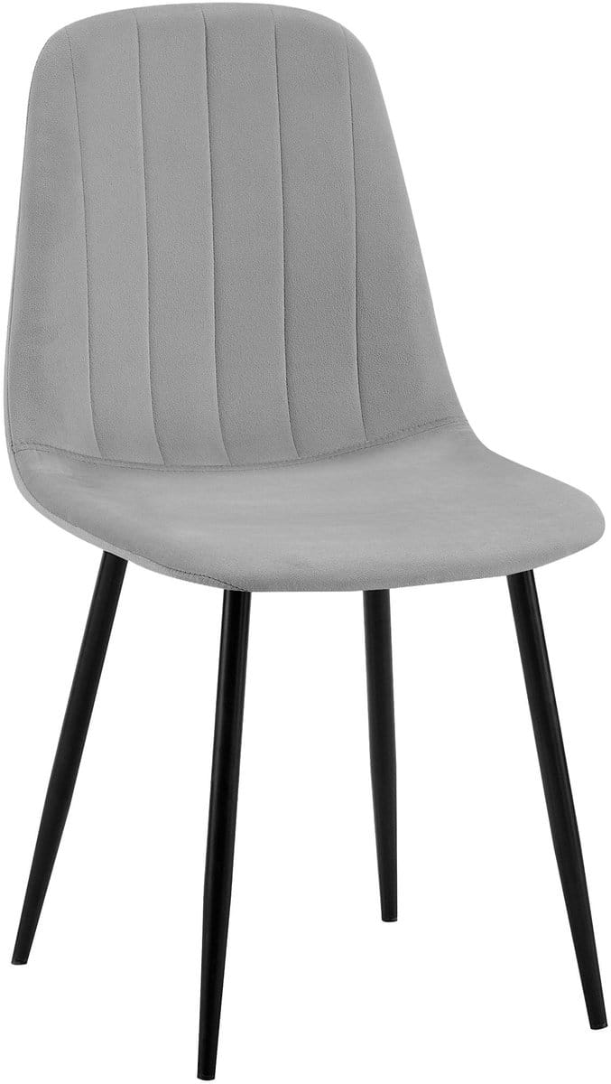 CLP Baxter Eetkamerstoel - Zwart Metalen Frame - Velvet - Fluweel - Metaal/grijs