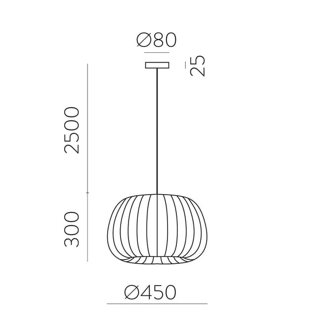 ACB ILUMINACIÓN Hanglamp Mirta, kap van acrylstaven, wit, Ø 45 cm