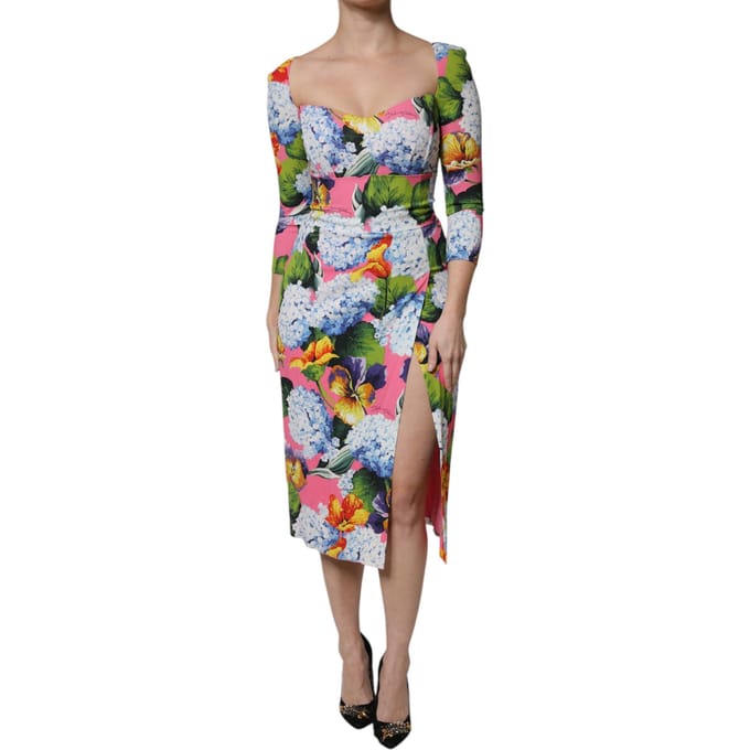 Bloemenprint Midi-jurk met Zijsplit