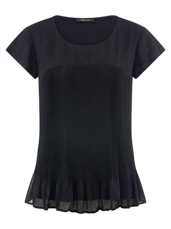 Shirt lange kapmouwen Van Peter Hahn zwart