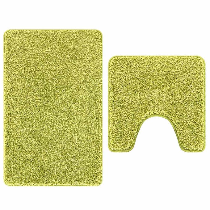 vidaXL - Antislip - Badmat - Set - 2 - st - Groen - 50 - x - 50 - cm - PP