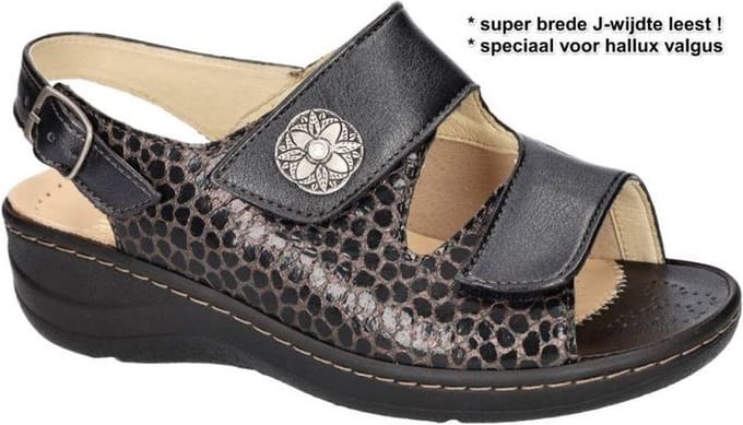 Fidelio Hallux -Dames - zwart - sandalen - maat 36