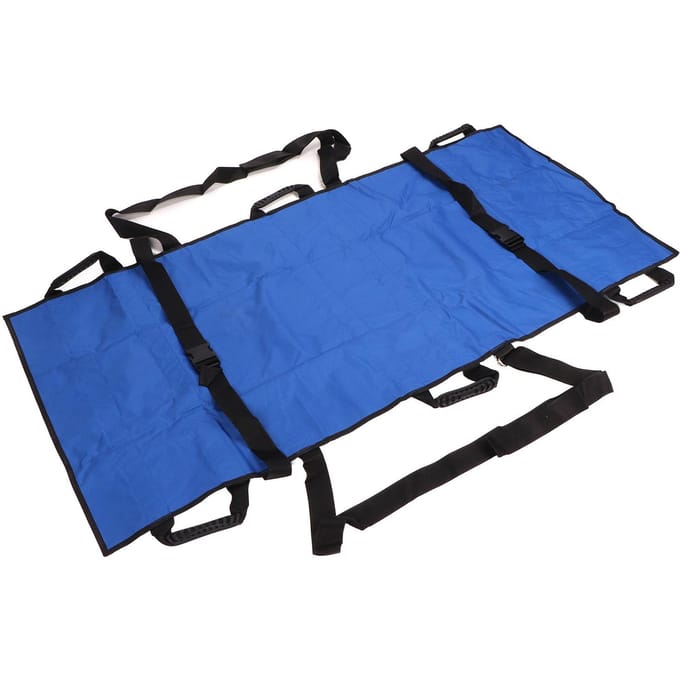Drap de Transfert Patient Réutilisable Lavable Coussin de Repositionnement de Lit avec Poignée Renforcée pour Tourner blue