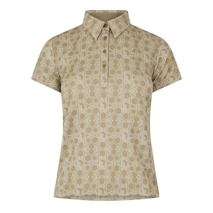 Puma Hexagon golfpoloshirt met korte mouwen voor dames (Beige)