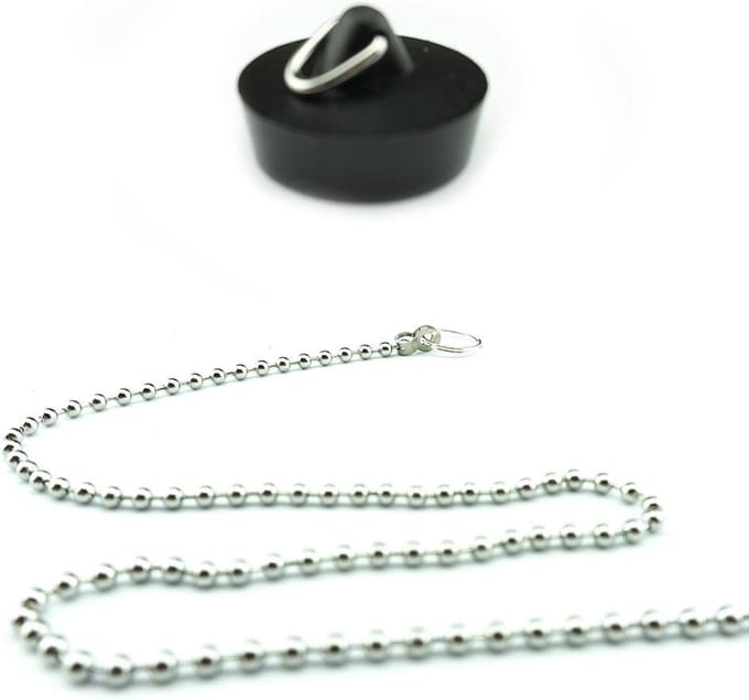 Gootsteenstop 32,5mm met ketting (Chroom) 40cm