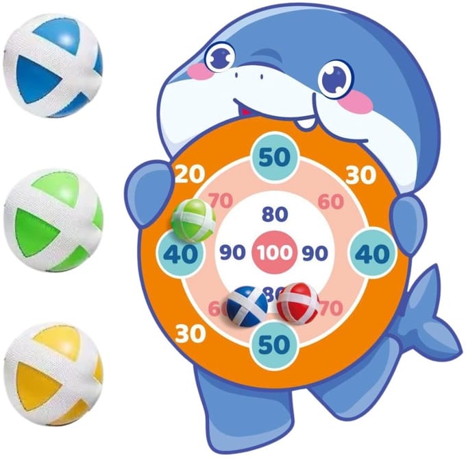 Woopie Dartbord Shark Arcadespel met klittenband - UNI