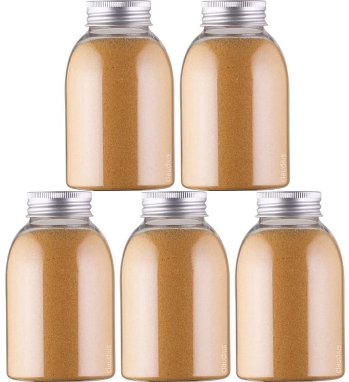 Scrubzout Appel-Kaneel - 300 gram - fles met aluminium dop - Hydraterende Lichaamsscrub - set van 5 stuks