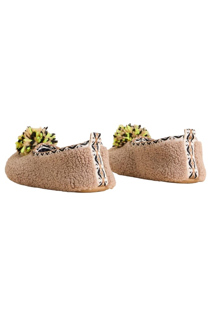 White Stuff Pom Ballet Slipper Dark Natural Taglia: 5 | Infradito Outlet | Donna