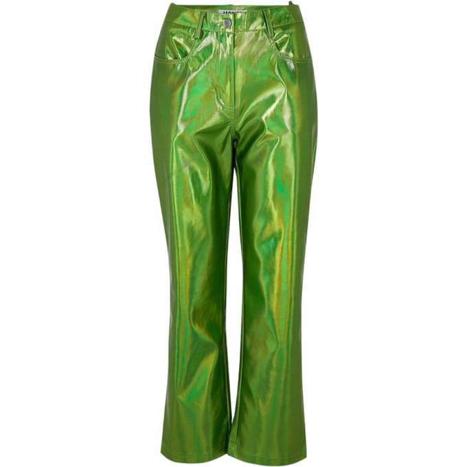 AmyLynn Lupe metallic broek voor dames (Groen metallic)