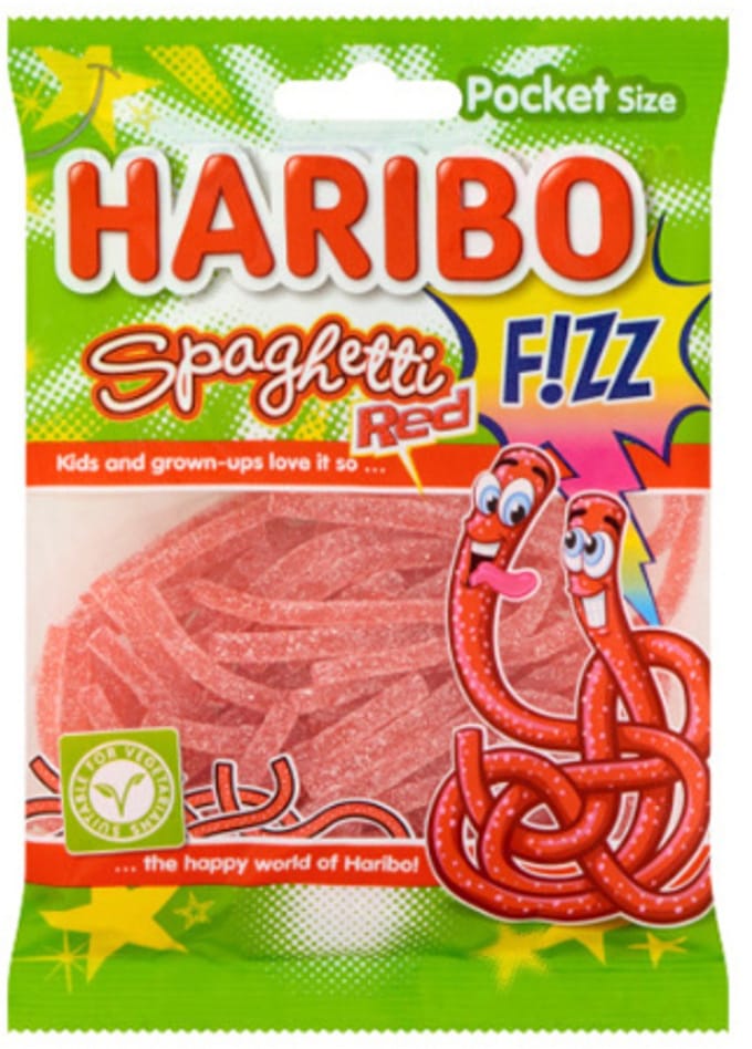 Haribo S’phetti Red – Zure Aardbeiensnoep – Halal - 20 x 85gram Voordeeldoos