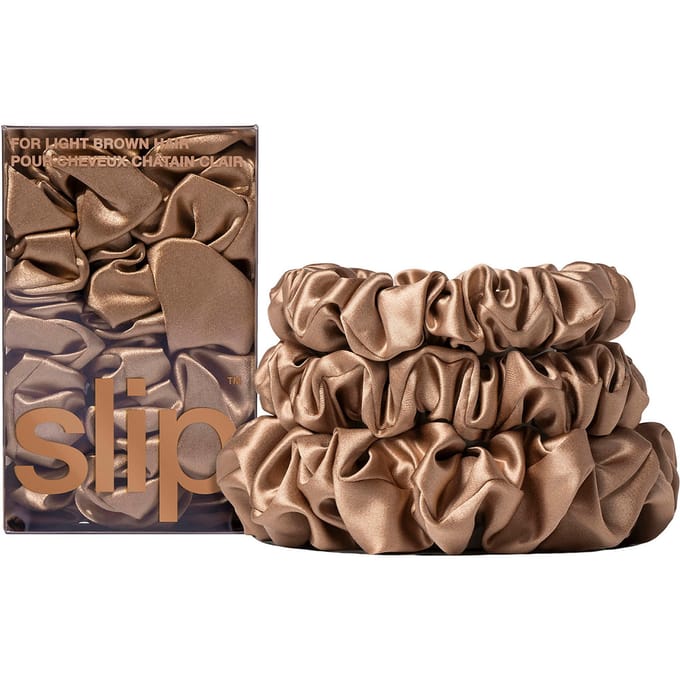 Slip Pure Silk Assorted Scrunchies - Various Colours - Light Brown