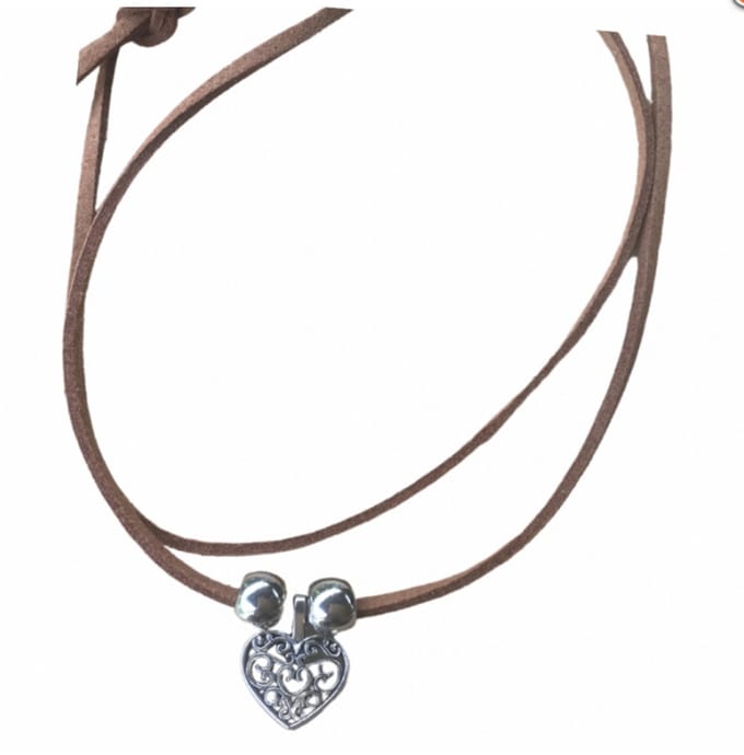 Enkelbandje-Wikkel-Filigraan Hart-Bruin - Charme Bijoux