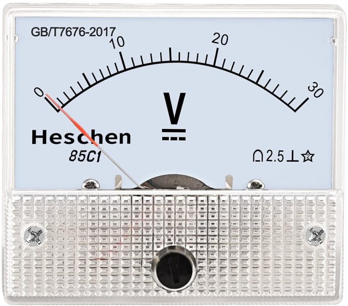 Analoge Spanningsmeter DC 0-30V met Montagepaneel