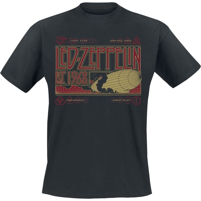 Led Zeppelin T-shirt - Zeppelin & Smoke - M tot 3XL - voor Mannen - zwart