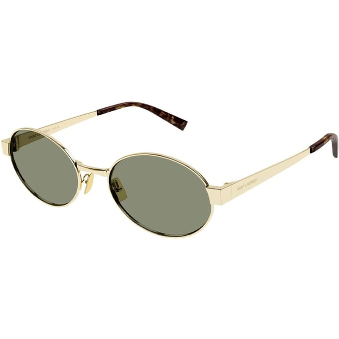 Saint Laurent Logo Metalen Ovalen Zonnebril Unisex Zonnebril Goud SL692003 Basic Packaging-Eyeglass Case