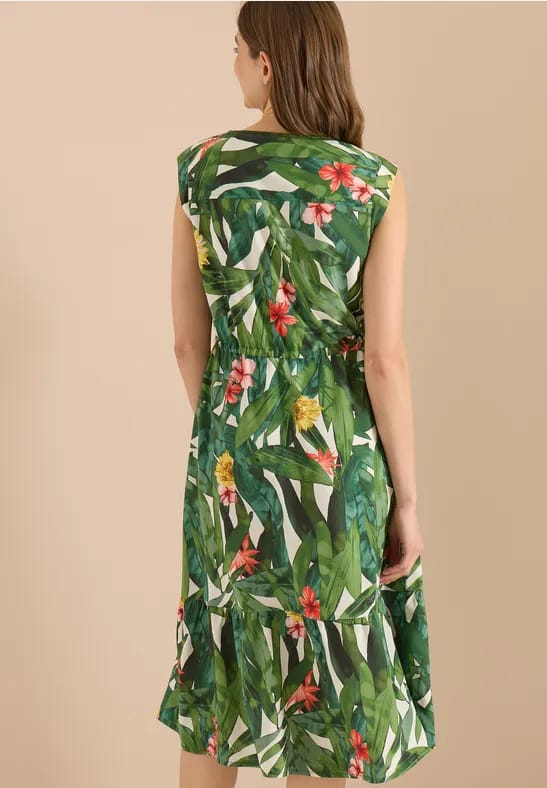 Midi-jurk met bloemenpatroon