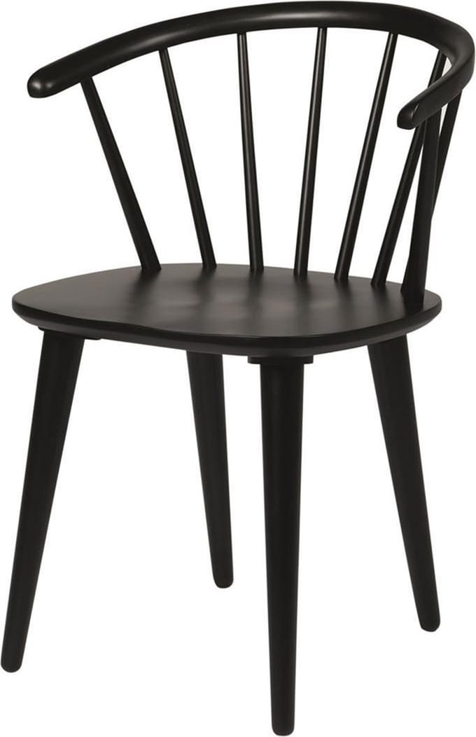 Rowico Home Carmen Houten Spijlenstoel Zwart - Eetkamerstoel - Hout - Scandinavisch