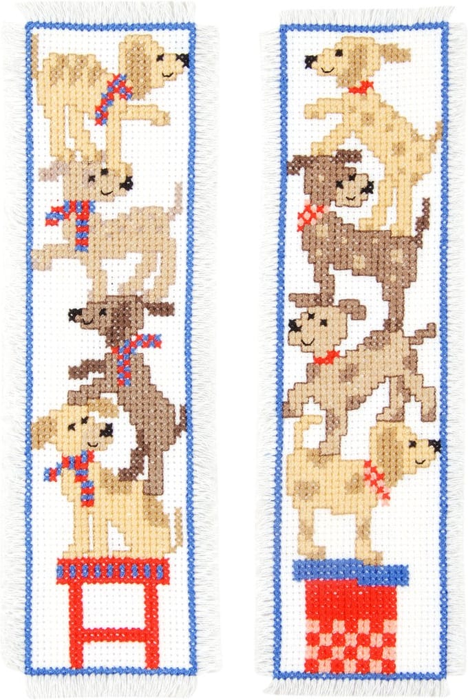 Vervaco - Telpakket kit - 6 x 20cm - Bladwijzer - Hondjes - set van 2 - PN-0150428