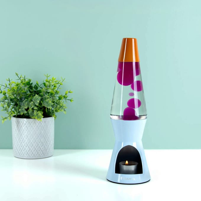 Waxinelicht Lavalamp - Blauw Met Roze Lava van Fisura