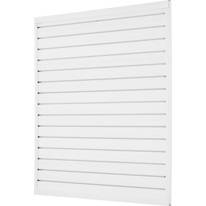 4 x 4 ft Lamellenwandpanelen PVC Wit Garage Lamellenwand met Modulair Ontwerp