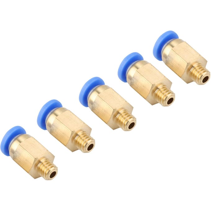 5 STUKS 3D Printer Accessoires PC4 M6 Rechte Doorvoer Pneumatische Koppeling Buitendiameter 4MM beige