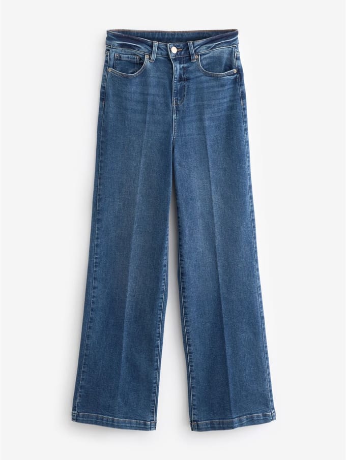Next - Dames - Jeans met wijde pijpen - Blauw