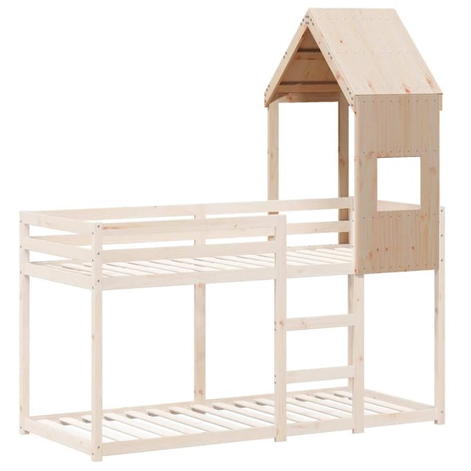 vidaXL - Kinderbedhuisje - 55x99x139,5 - cm - massief - grenenhout
