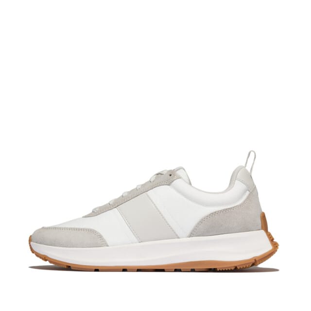 FitFlop F-Mode Flow Mens Suede-Mix Sneakers WIT - Maat 41