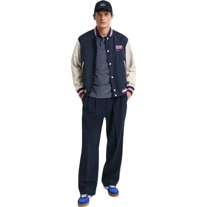 Gant Heren Regular Poloshirt met Korte Mouwen (Blauw)