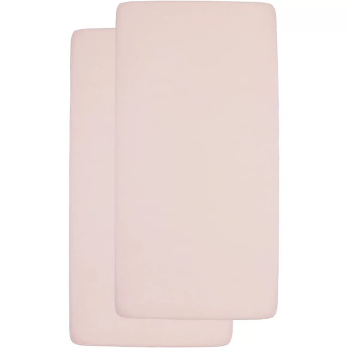 Meyco Baby Uni hoeslaken ledikant - 2-pack - soft pink - 60x120cm