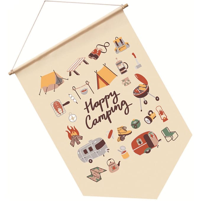 Camping Tuinvlag Polyester Weerbestendig Camping Vlaggen voor Buiten Picknick Decoratie beige